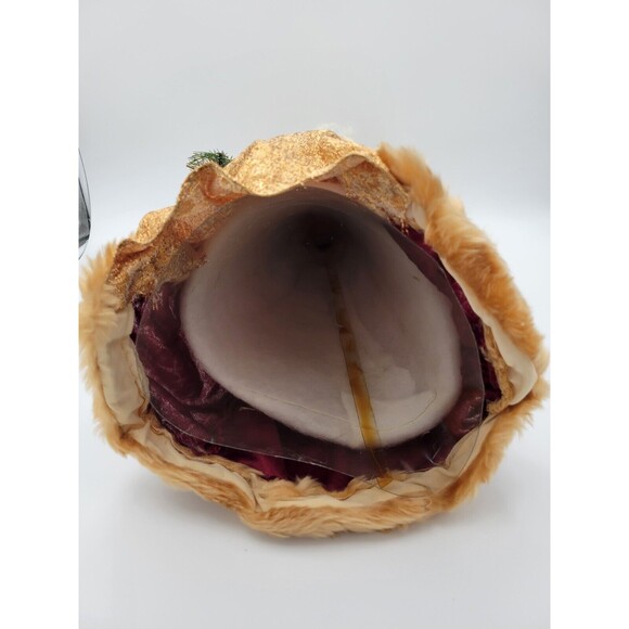 Large Santa figure or tree topper 21" Old world style gold & dark red - Picture 10 of 12